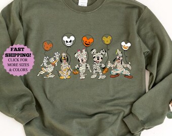 Disney Halloween Mummy T-Shirt, Disney Halloween Party Sweatshirt, Mickey and Friends Halloween Mummy Shirt, Halloween Spooky Season Hoodie
