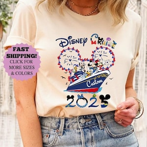 Custom Disney Cruise Family Vacation 2025 Shirt, Disney Cruise Group Sweatshirt, Disney Pirate Tee, Named Mickey and Friends cruise Hoodie