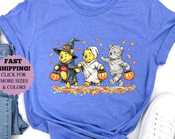 Ghost Pooh Bear T-Shirt, Winnie The Pooh Halloween Pumpkin Sweatshirt, Disney 2026 Halloween Party Hoodie, Winnie The Pooh Bear Mummy Tee