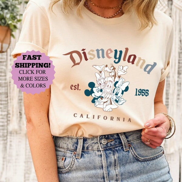 Disneyland Est 1955 California Shirt, Vintage Disneyland Sweatshirt, Disneyland Family vacation Hoodie, Disney mickey and friends Trip Shirt