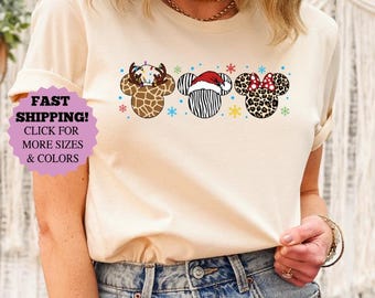 Disney Animal Kingdom Christmas Shirt, Mickey Head Christmas Tee, Disney Xmas Holiday Sweatshirt, Kids Xmas Gift, Disney Safari Trip Hoodie