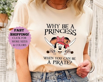 Waarom een prinses zijn als je een piraat kunt zijn?, Leuk Minnie Pirate-themashirt, grappig familietrui piraat, Disney Pirate Holiday-hoodie
