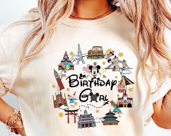 Comfort Colors® Disney Epcot Birthday Girl shirt, Birthday Boy shirt, Birthday Crew Tee, Epcot World Tour Birthday Gift, Birthday Trip shirt