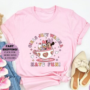 Camiseta de verão da Disney Minnie Daisy, camiseta Girls Just Wanna Have Sun, moletom para viagem em família na Disney, moletom fofo da Disneyworld, camiseta de verão da Disney