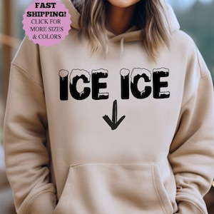 Bluza z kapturem Ice Ice Baby, koszulka Ice Winter Family, prezent na ogłoszenie ciąży, bluza z kapturem w ciąży, prezent dla nowej mamy, koszulka z okazji ujawnienia ciąży, koszulka dla mamy