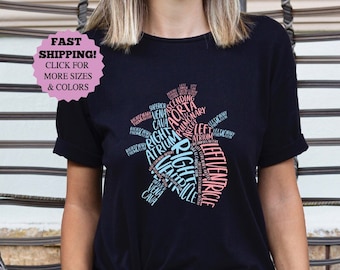 Heart Anatomy T-Shirt, Women&#39;s Nursing School Sweatshirt, Unisex Heart Aorta T-Shirt, Nursing Student Anatomical Hoodie, Men&#39;s Ladies shirt