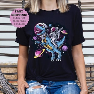 Astronaut Shirt for Kids Dinosaur, Children&#39;s Birthday Astronaut Shirt, Daddy and Mama Family Dinosaur Shirt, Costume Birthday Dinosaur Tee