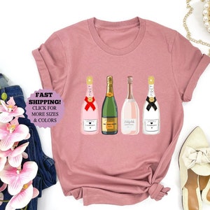 Champagne Bottles Graphic Shirt, Champagne Lover Gift