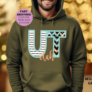 Utah State Abbreviation sweatshirt, Custom Utah Travel Hoodie, Utah National Parks Trip shirt, Utah Nature Lover shirt, Outdoor Hiking Tee