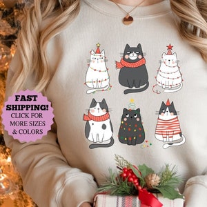 Meowy Christmas Shirt, Christmas Cat Shirt, Merry Christmas, Cat Lover Shirt, Christmas Gift, Christmas Gift For Cat Mom Gifts For Cat Lover