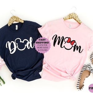 Disney Mom Shirt, Mother's Day shirt, Minnie Mom Shirt, Disney Mom and Dad shirt, Gift for Mom, Best Mom Shirt, Disney Vacation family shirt