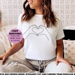 Custom Hand Heart shirt, Custom Heart valentines sweatshirt, valentine Love shirt, Gift for girlfriend,Gift for boyfriend, I love you Hoodie