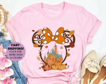 Camiseta con orejas de Minnie de otoño, camiseta con orejas de Mickey de otoño, camiseta para parejas de otoño, camiseta con castillo de Disney de otoño, sudadera de Minnie de otoño, sudadera con capucha de fiesta de otoño de Disney