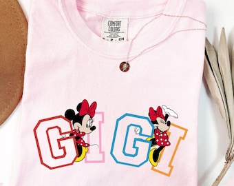 Comfort Colors® Disney Minnie Mouse Gigi Shirt: Cute Gigi Shirt, Gift for Gigi, Cute Grandma Gift, Disney Grandma Shirt, Mother's Day Shirt