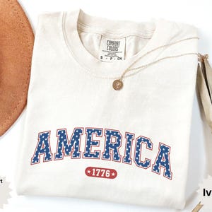 Comfort Colors Vintage Style America 1776 Shirt, Retro USA Shirt, Fourth of July Tee, 4th of July Tee, Patriotic Shirt, Red White and Blue