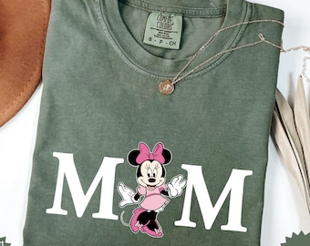 Camiseta Comfort Colors Disney para mamãe e papai, camiseta Disney para viagem em família, camiseta Mickey para papai, camiseta Minnie para mamãe, presente para o Dia das Mães, Dia dos Pais