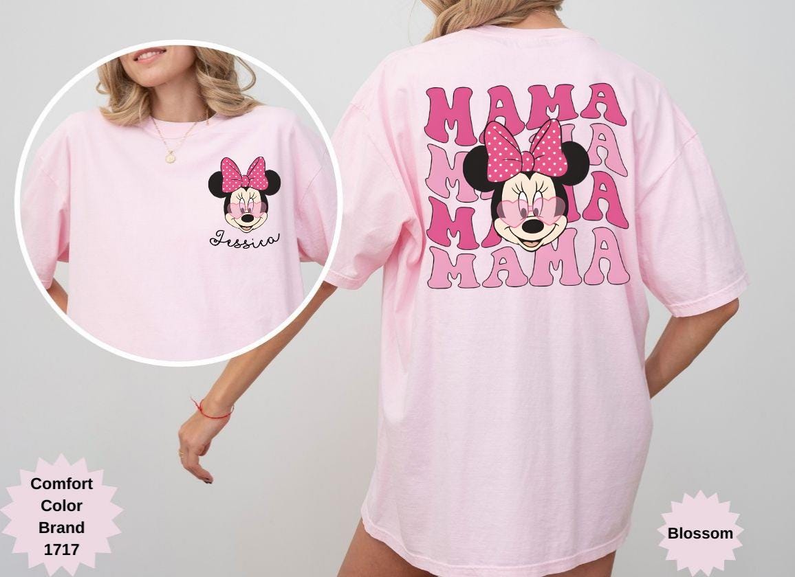 Comfort Colors Custom Mama T-shirt: Retro Minnie Mouse Mom Tee - Etsy