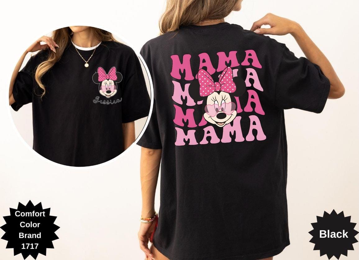 Comfort Colors Custom Mama T-shirt: Retro Minnie Mouse Mom Tee - Etsy