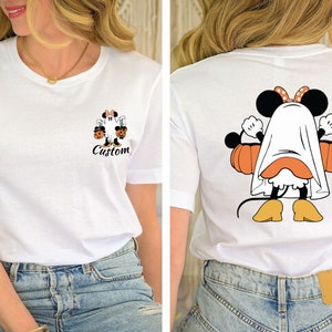 Maglietta personalizzata di Halloween di Minnie, maglietta della stagione spettrale della zucca retrò, Topolino non è così spaventoso, maglietta del viaggio di Halloween Disney, festa di Halloween di Minnie