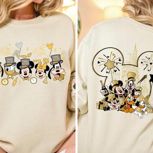 Disney Happy New Year 2025 Sweatshirt, Mickey And Friends New Years Eve Hoodie, Mickey ears New Years Castle Tee, New Year&#39;s 2025 Trip Tee