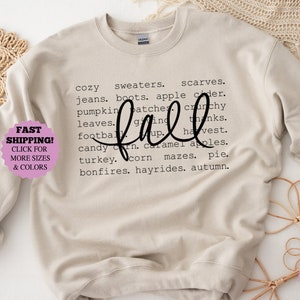 Fall Words Shirt, Fall Shirt ,Fall Sweatshirt ,Fall Gift Shirt, Hello Fall Shirt, Thanksgiving Tee, Cute Fall Shirt, Best Fall Words Shirt