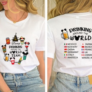 Disney Drinking Around The World shirt, Mickey Beer and Minnie Wine Drink Shirt, Disney Epcot World Tour Tee, Disneyland Family Trip shirt