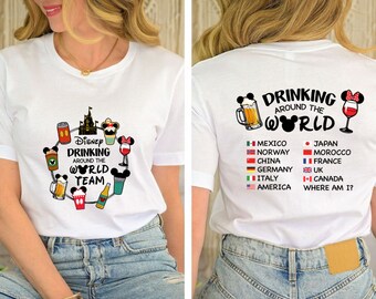 Disney Drinking Around The World T-shirt, Mickey Beer and Minnie Wine Drink Shirt,Epcot World Tour Sweatshirt, Disneyland Family Trip Hoodie