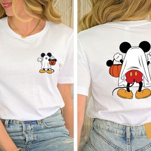 Maglietta Disney Mickey Halloween Season, Maglietta Retro Mickey Spooky, Maglietta Mickey&#39;s Not So Scary, Maglietta Double Sided Disneyland Halloween Trip