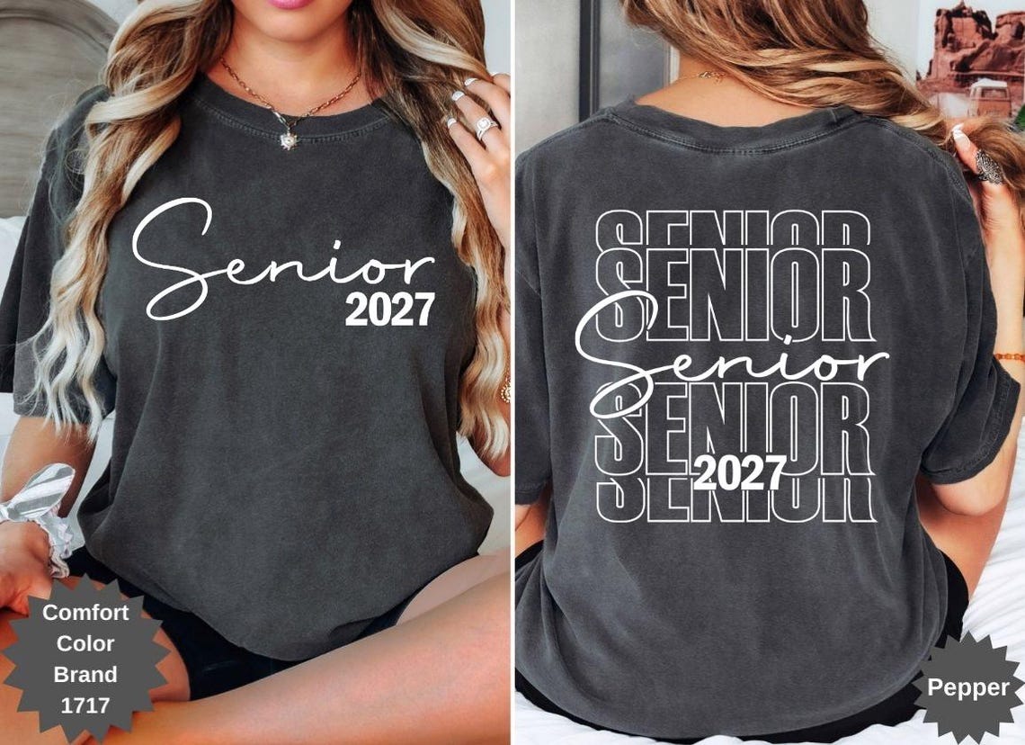 Comfort Colors® Senior Class of 2027 Shirt, High School Graduation ...