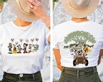 Disney Animal Kingdom Two-sided Tee, Mickey And Friends Safari Balloons Matching Tee, Disney Safari Family Trip shirt,Disney Safari Mode Tee