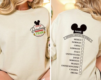 Anpassad Disneyworld-tröja, Epcot-tee med drinkar runt om i världen