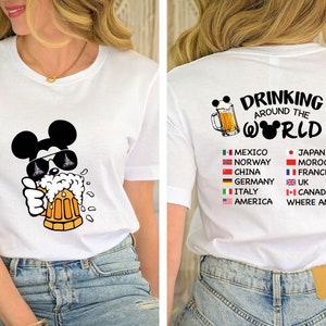 Mickey Beer shirt, Epcot Drinking Around The World Shirt, Drinking Around The World Checklist, Disney Epcot Family Couple shirt, Epcot World