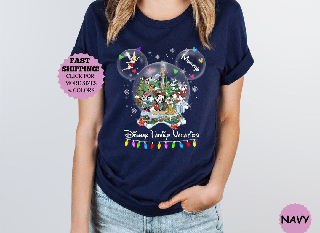 Personalized Mickey and Friends Globe Xmas Mommy Shirt, Mickey Very