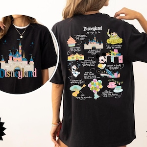 Comfort Colors Disneyland Things To Do back and front vacation shirt, Disneyland 2025 Trip shirt, Disney Vintage Mickey And Friends crew Tee