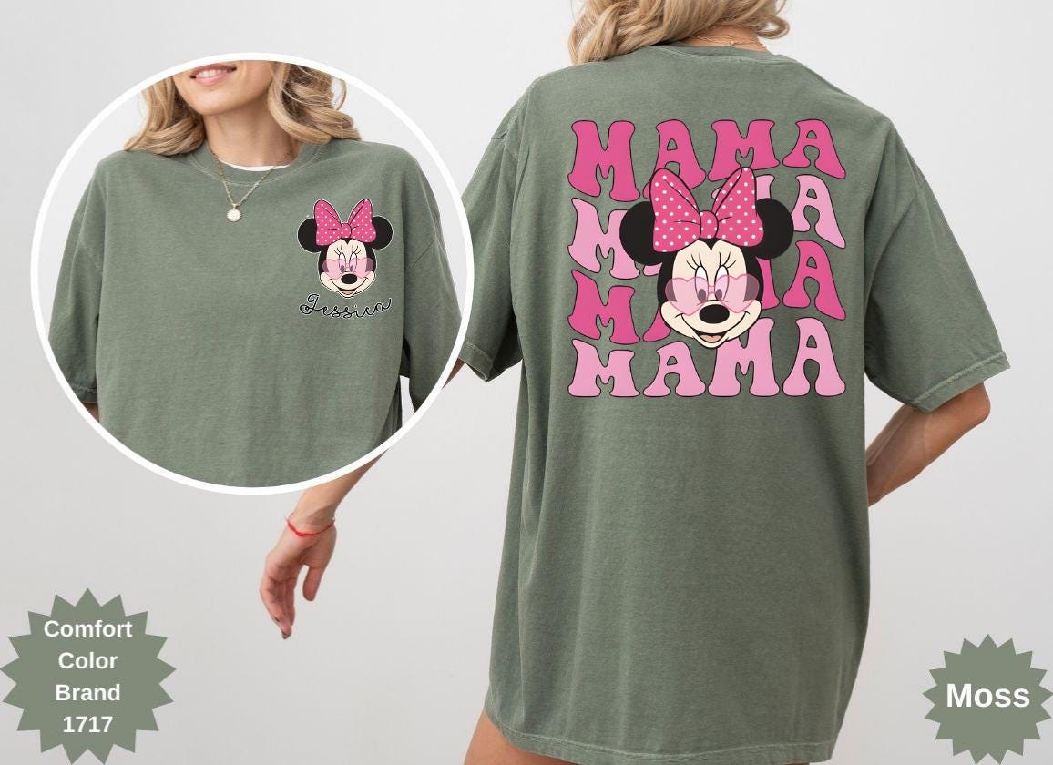Comfort Colors Custom Mama T-shirt: Retro Minnie Mouse Mom Tee - Etsy