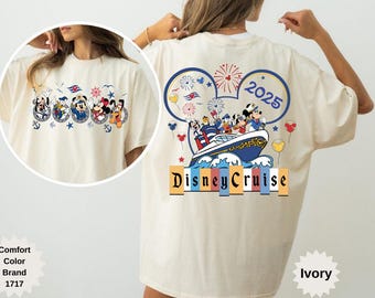 Comfort Colors® Disney Cruise 2025-shirt, gepersonaliseerd Disney Cruise-T-shirt voor familie-uitstapje, Mickey and Friends-cruiseshirt, Disney-shirt familievakantie