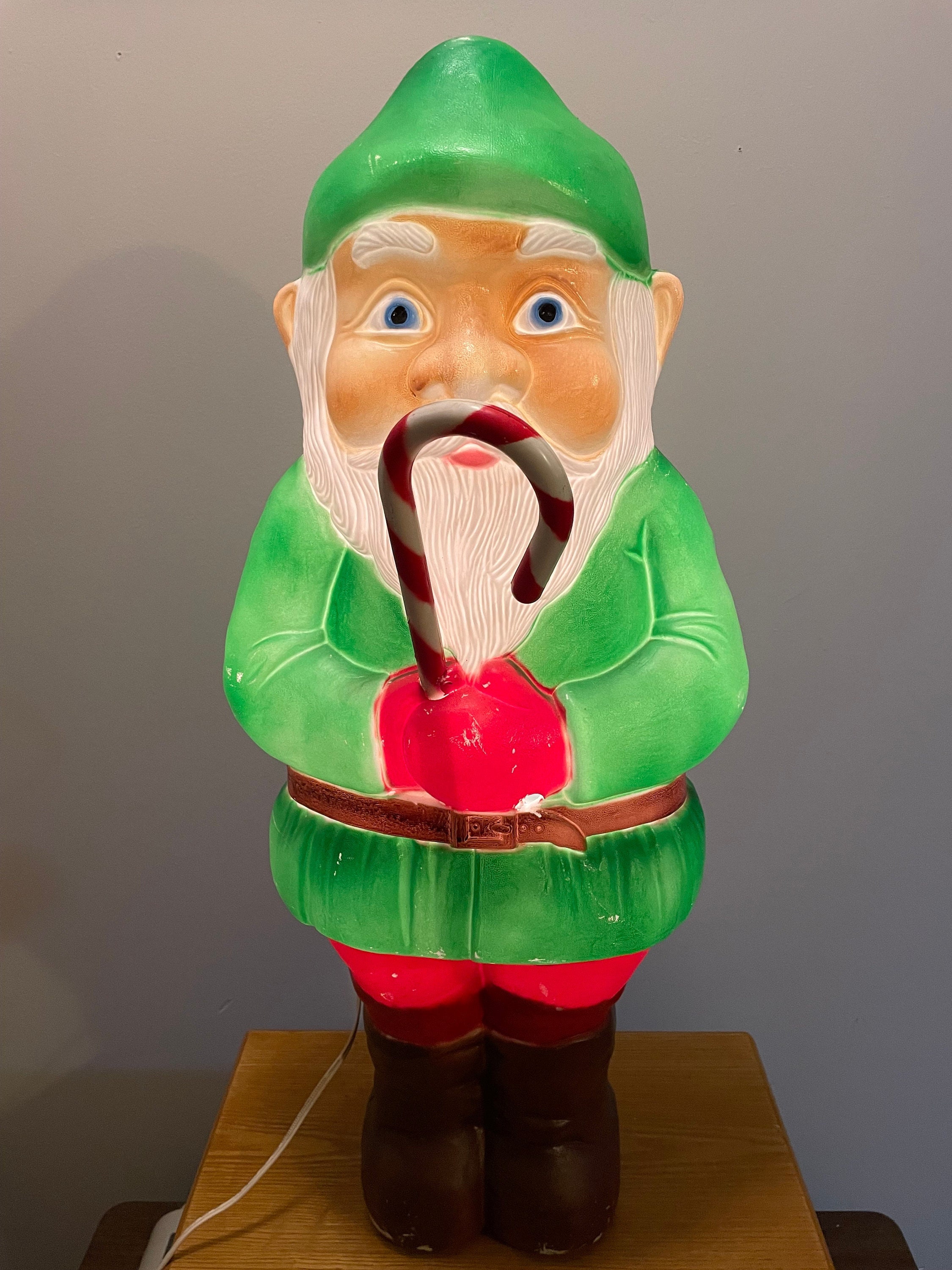 Vintage Christmas 27” Tall Union Products Elf/gnome With Candy
