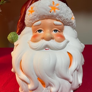 Santa Claus ランプ Xmas ライト christmas 置物 レア Ceramic Santa Light - Etsy