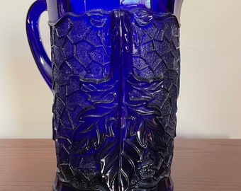 L.G. Wright Maple Leaf Blue Carnival 56 Oz Pitcher by Mosser