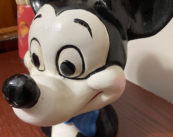 Vintage Mickey Mouse Bank 10” Tall, Please Read All Details in Description