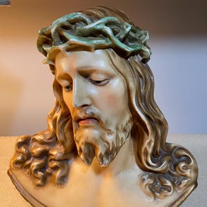 Vintage Large Plaster Wall Sculpture Jesus “Ecce Homo”  12” Tall, Read All Details
