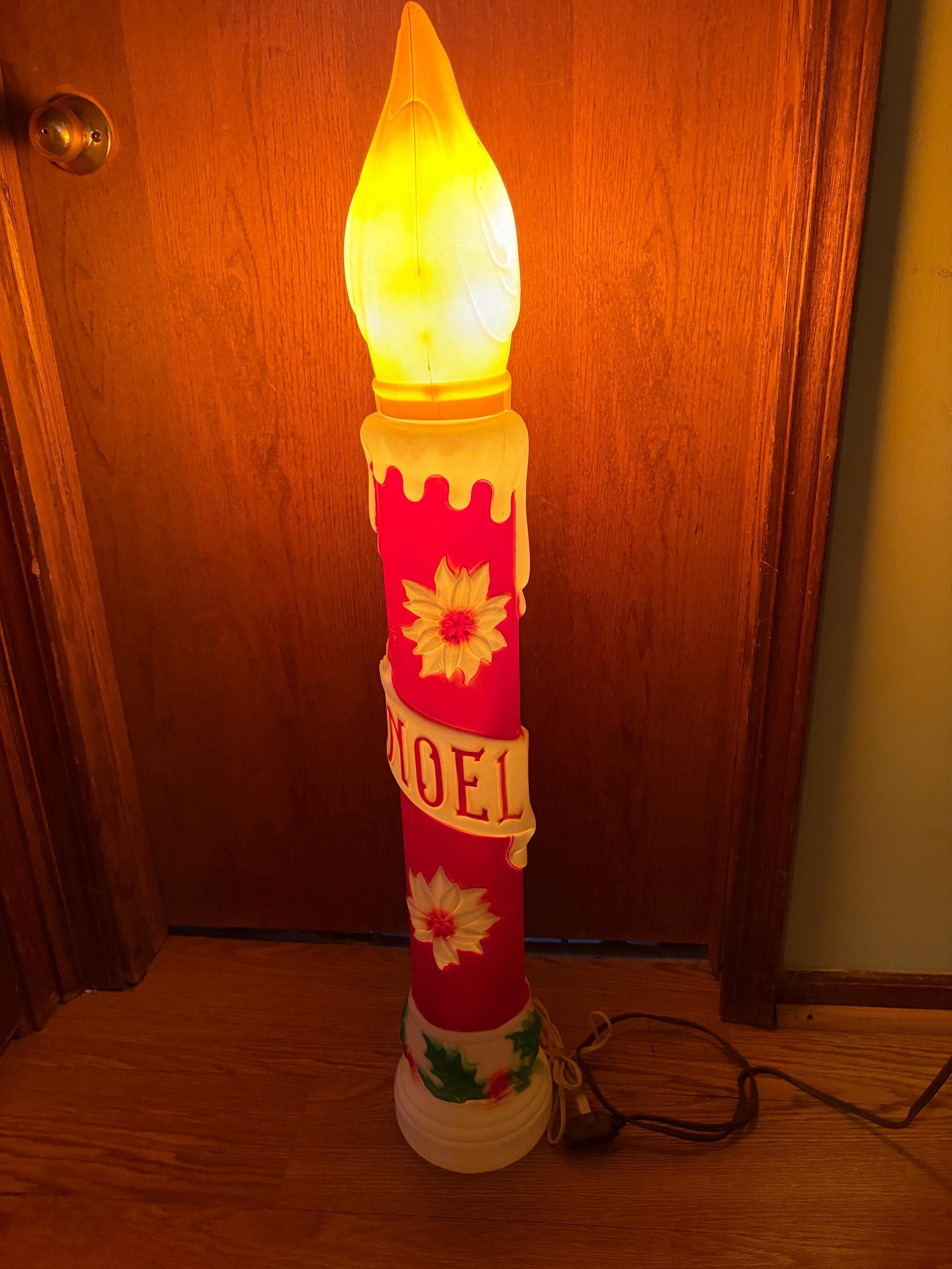 Vintage Blow Mold Noel Candles - Etsy
