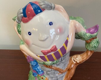 Vintage Fitz and Floyd OCI Humpty Dumpty Pitcher, 9” Tall