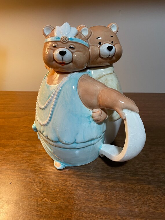 Vintage 1989 Applause Dancing Bears Roaring 20's , Flapper 8 Tall Teapot,  Has Crazing, Read Details - Etsy