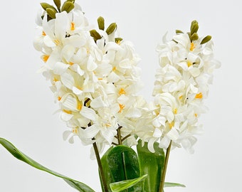 Real Touch Latex Hyacinth Stem: White Faux Floral Centerpiece