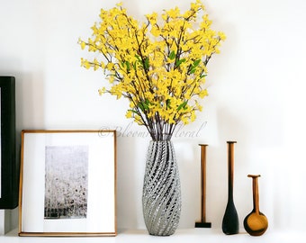 34" Yellow Forsythia Stem: Realistic Faux Floral Branch