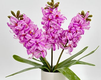 Real Touch Purple Hyacinth Stem: Faux Floral Arrangement, 12"