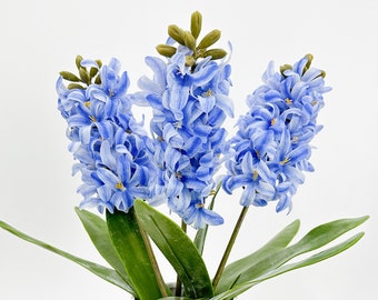 Real Touch Blue Hyacinth Stem: Faux Floral Arrangement, DIY Decor