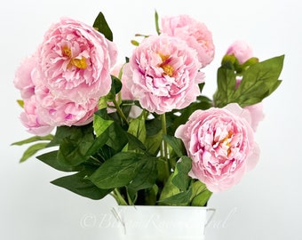 Pink Moutan Peony Stem Realistic High-Quality Artificial Kitchen/Wedding/Home Decor Gift French Floral Flower Crafting Bouquet P-014