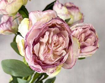 32" Purple Peony Bouquet: Faux Silk Floral Arrangement